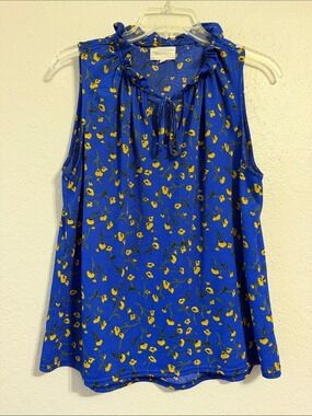 Melloday ruffle floral sleeveless keyhole tie blouse top shirt summer cruise